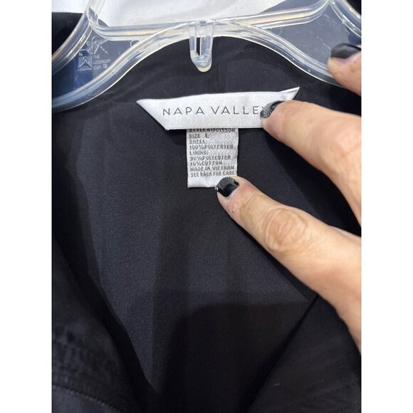 Napa Valley Womens Black Lightweight Jacket L Zip-Up Polyester & Cotton - Picture 3 of 7